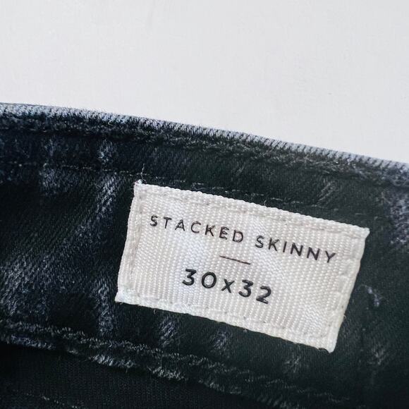 Pacsun Stacked Skinny Black Grey Wash Jeans Size 30X32 - Picture 5 of 11
